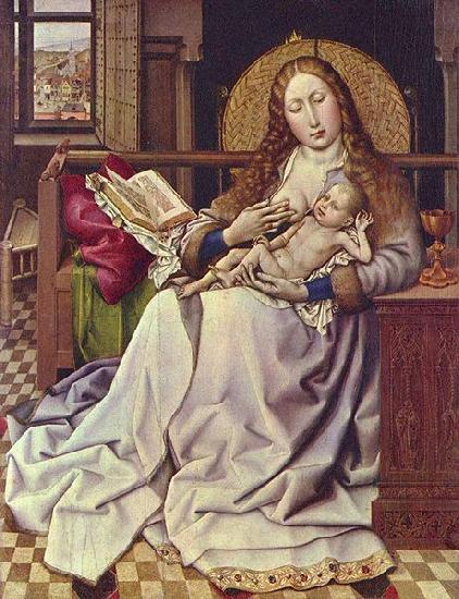 Robert Campin The Virgin and Child in an Interior Germany oil painting art